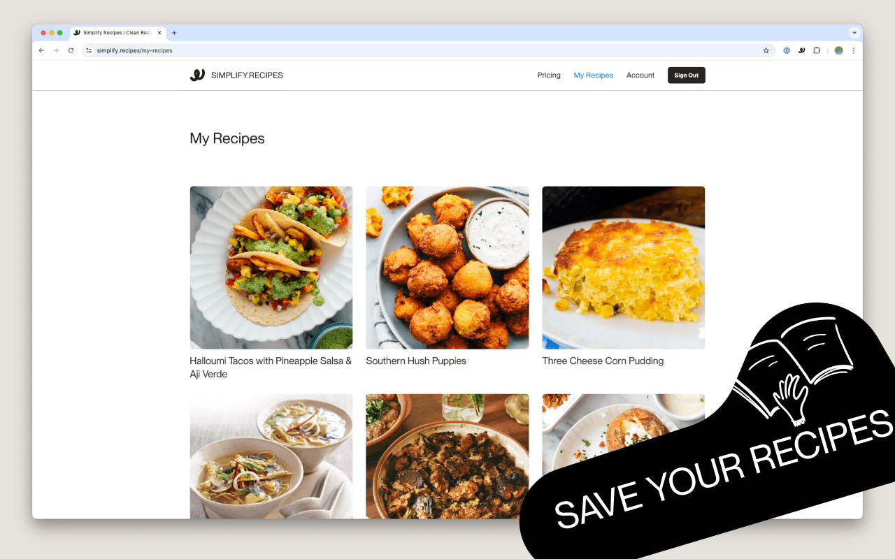 Save your recipes